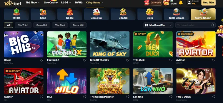 Khám Phá Trò Chơi Game Nhanh Vương Miện Và Mỏ Vàng Tại VaoBet Đỉnh Cao