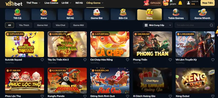 Sảnh Slot Game VaoBet Thiên Đường Giải Trí Với Những Giải Thưởng Jackpot Khủng